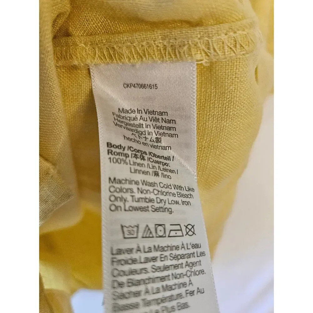 Madewell Bundle Crop Button Up Shirt Yellow Plaid Small - Picture 5 of 13